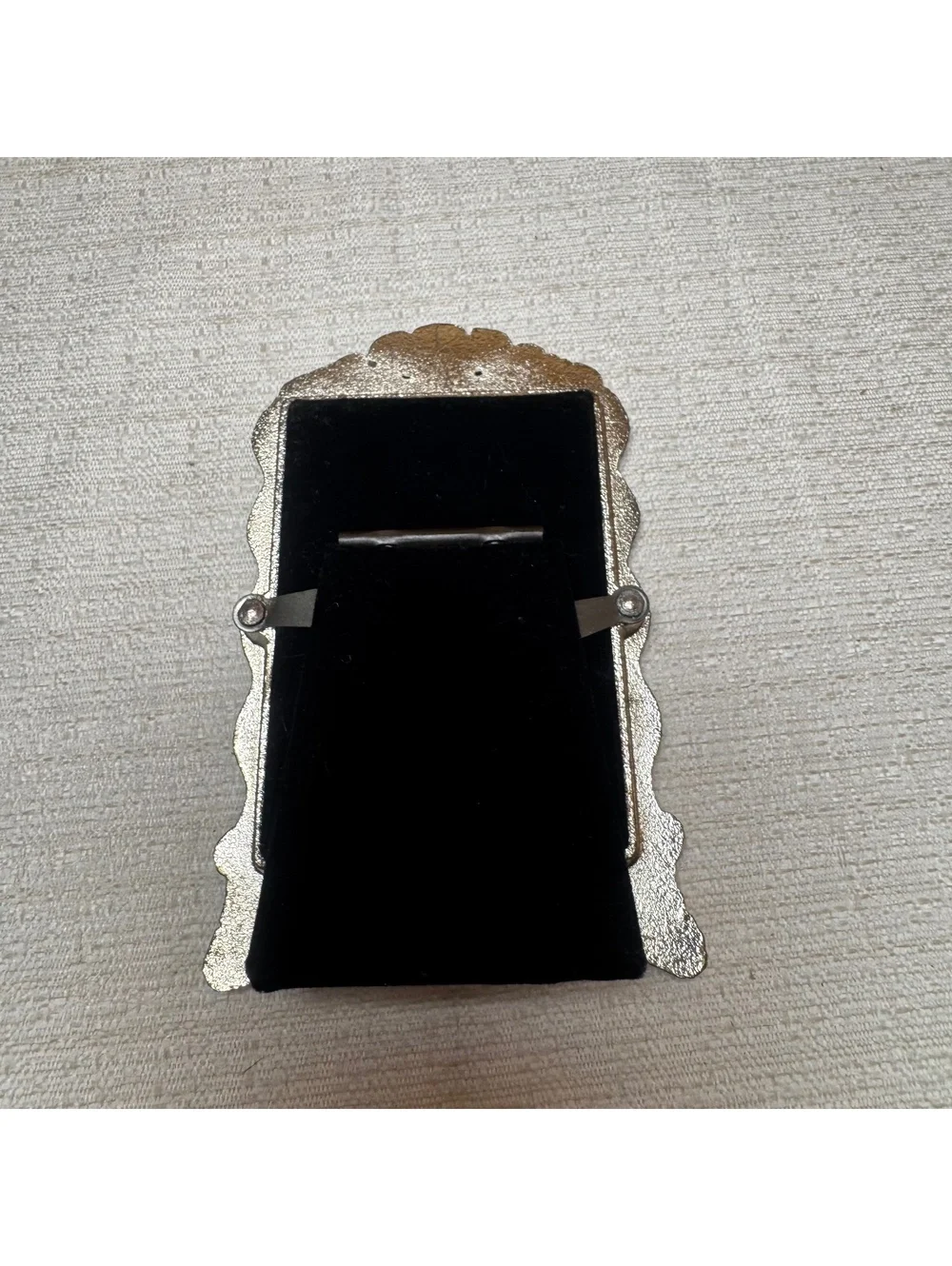 Vintage Silver Rose Picture Frame Made In Korea Mini Ornate Floral frame